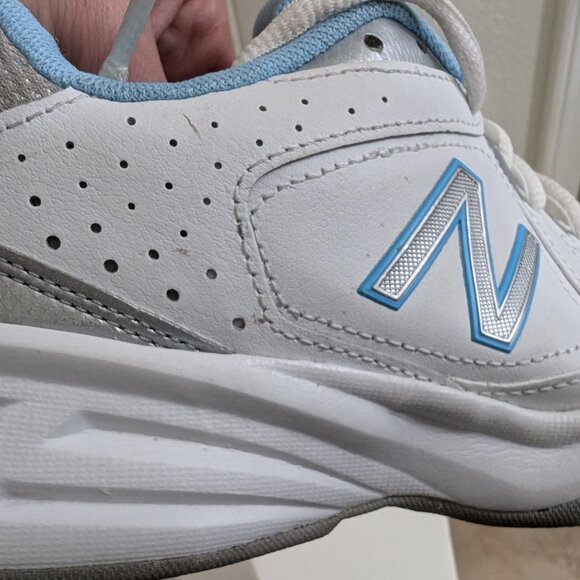 New Balance Women's 409 Leather Trainer Sneakers White Baby Blue WX409WB3 Size 8 - Picture 9 of 11